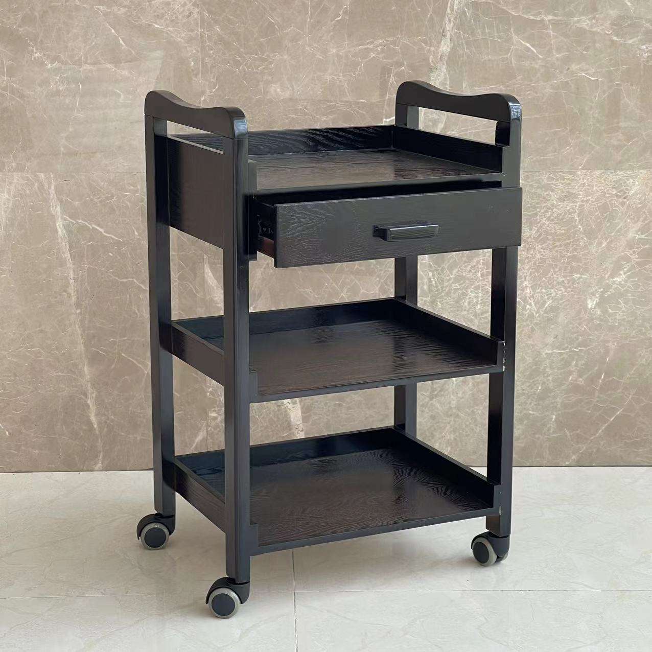 Xe Đẩy Gỗ 3 Tầng Có Ngăn Kéo BICO [ Nhiều Màu]